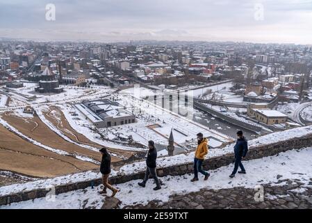 View of the city center near Kars castle. Kars is a city in northeast Turkey and the center of Kars Province. Stock Photo