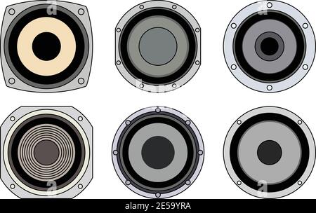 Set of speaker driver icons. Vector illustration Stock Vector