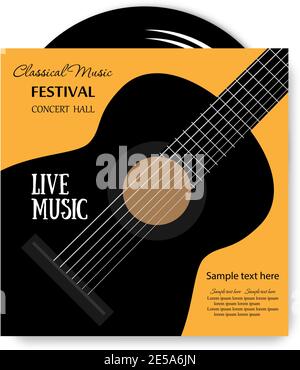 Vinyl disc in envelope, Music plate on white background. Abstract music Disk background Stock Vector