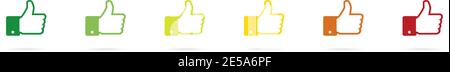 Rating Like icons, flat hand Like icons, Thumb up, Thumb down Stock Vector