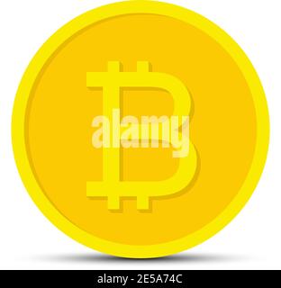 Bitcoin icon for crypto currency, virtual currency Stock Vector
