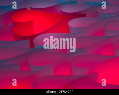 Warm heart  flow abstract concept made from shapes of paper backlit Stock Photo