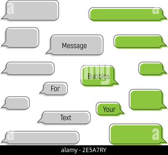 Message bubbles in trendy flat style, Message Bubbles for your text, Speech bubbles symbol Stock Vector