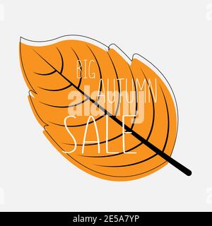 Autumn leaf, Sale banner, Autumn big sale Stock Vector