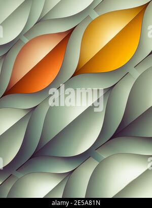 Abstract shapes made from paper backlit Stock Photo