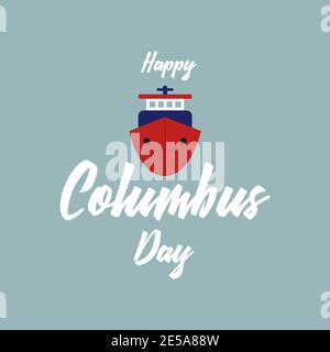 Columbus Day. The trend calligraphy. Vector illustration Stock Vector