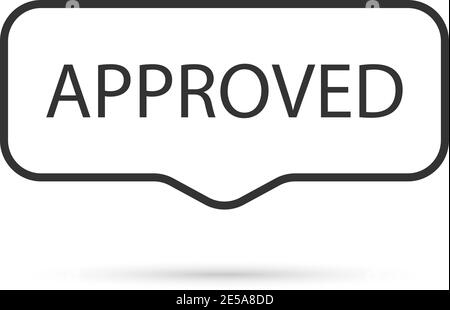 Approved stamp vector. Tag approved in flat style design Stock Vector
