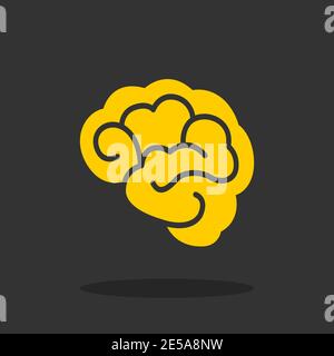 Brain - Vector icon brain in flat design Stock Vector
