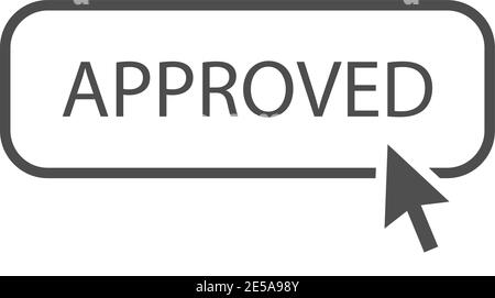 Approved stamp vector. Button Approved in flat style design Stock Vector