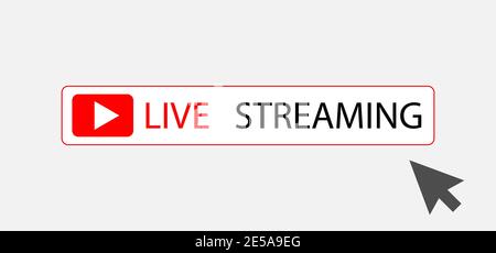 Live streaming button with arrow, Live streaming icon symbol illustration design Stock Vector