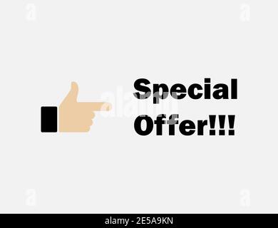 Hand holding - Special Offer. Vector illustration. Eps10 Stock Vector
