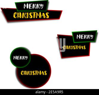 Set of Christmas banners. Christmas ribbons and stickers. Eps10 Stock Vector