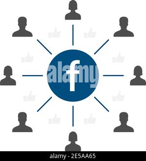 Concept illustration of people icon for social networking and blogging Stock Vector