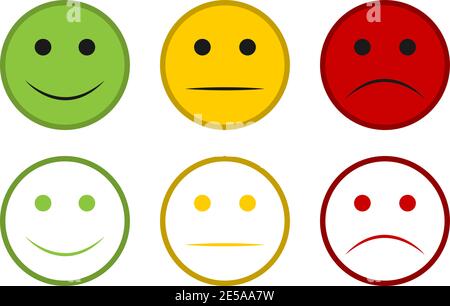 Scale of emotions from red to green Stock Vector