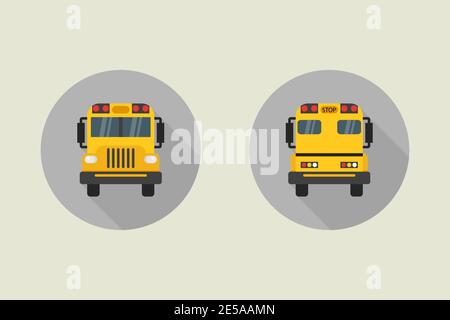 School bus vector icon in flat style Stock Vector