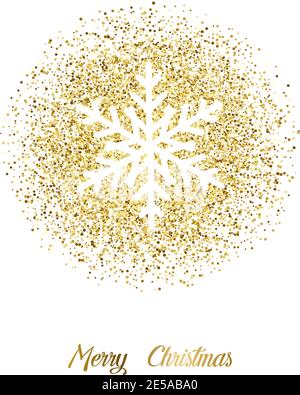 Snowflake - Vector illustration. Christmas design. Snowflake with confetti on blank background. Merry Christmas Stock Vector