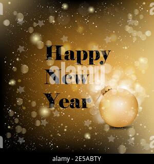 Vector illustration 2018 Happy New Year background with christmas ball, snow and snowflakes Stock Vector