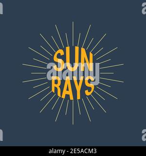 Sun rays Logotype. Linear drawing. Vintage and hipster sun rays Stock Vector
