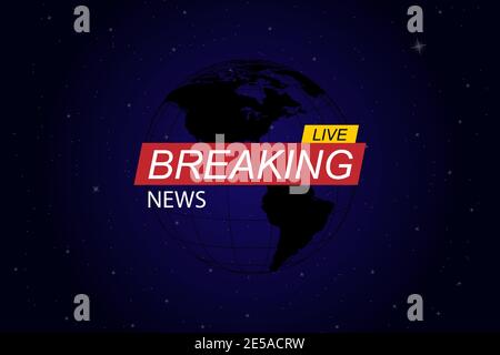 Breaking News. Globe earth on blue background Stock Vector