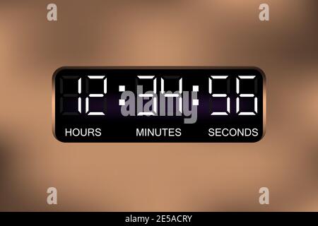 Digital alarm clock. Time, display. Digital watch. Vector illustration. Eps10 Stock Vector