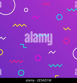 Geometric figures on gradient background. Colorful circles and lines. Flat design. Minimalistic design. Poster or banner. Vector illustration Stock Vector