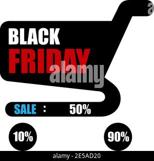 Black Friday Sale. Sale poster with shopping cart Stock Vector