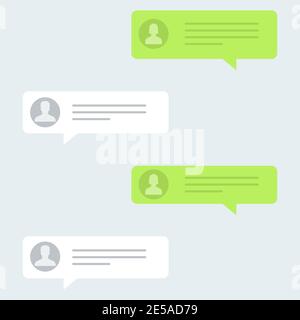 Messages bubbles in trendy flat design. Chat messages for social network Stock Vector