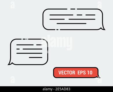 Message - Vector icon. Speech bubble in flat design Stock Vector