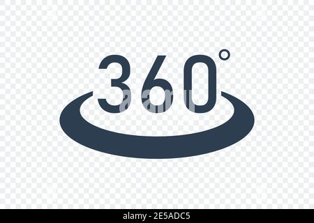 360 Degree Vector icon in flat design. Eps10 Stock Vector