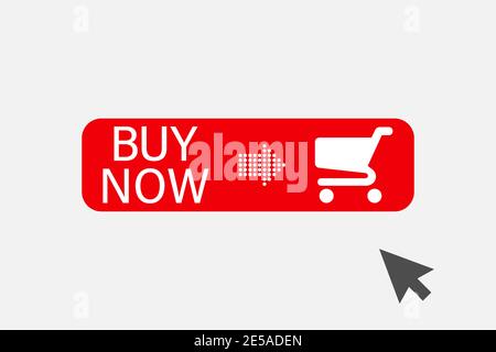 Buy now button with cursor. Design element for mobile and web applications Stock Vector