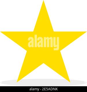 Gold Star icon with shadow in flat design. Eps10 Stock Vector