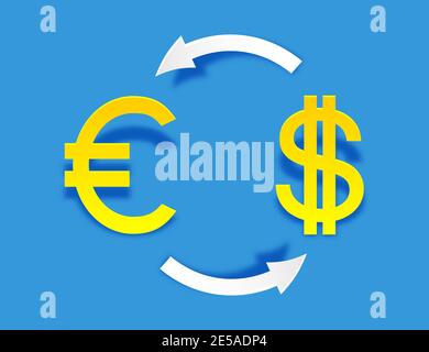 Exchange money vector icon in paper art style Stock Vector