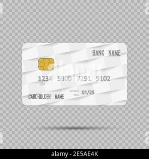 Template realistic Credit card on transpatent background with shadow. Vector illustration Stock Vector
