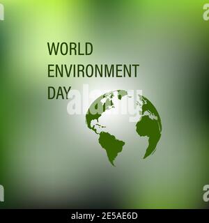 World Environment Day. Earth globe on mesh gradient background. Eps10 Stock Vector
