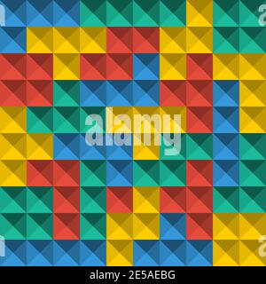Game Tetris pixel bricks. Seamless pattern background. Colorfull Game background Stock Vector