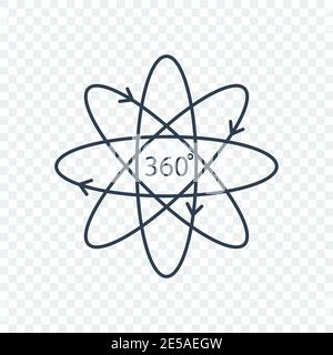 360 Degree Vector icon in flat design. Eps10 Stock Vector