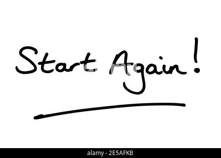 Try Again! handwritten on a white background Stock Photo - Alamy