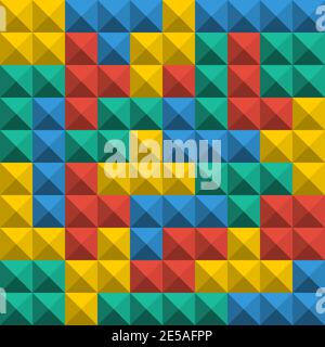 Game Tetris pixel bricks. Seamless pattern background. Colorfull Game background Stock Vector