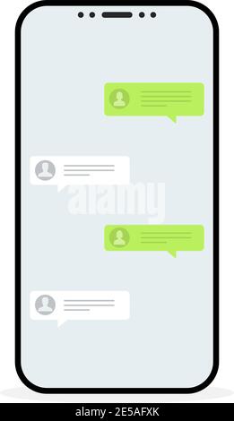 Social network concept. Chat messages notification in smartphone. Vector illustration Stock Vector