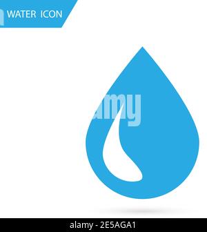Water drop icon. Blue water icon in flat design. Eps10 Stock Vector