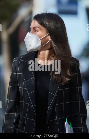 Madrid, Madrid, Spain. 27th Jan, 2021. Queen Letizia of Spain attends a Meeting with the Board of FEDER at FEDER Offices on January 27, 2021 in Madrid, Spain Credit: Jack Abuin/ZUMA Wire/Alamy Live News Stock Photo