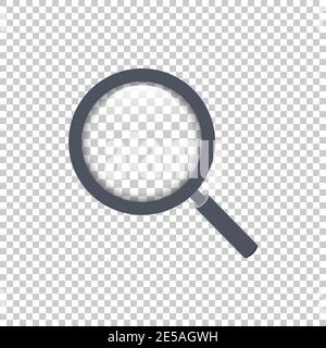 Realistic magnifying glass on transparent background. Vector. Eps10 Stock Vector