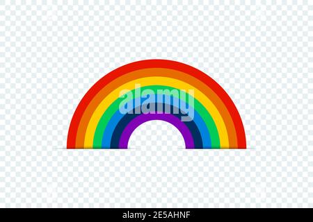 Color Rainbow with shadow on transparent background Stock Vector