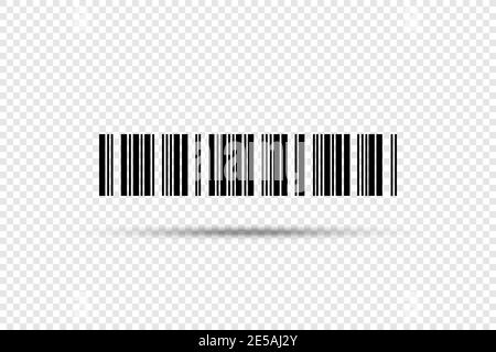Barcode - vector icon. Bar code on transparent background Stock Vector