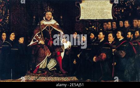 Hans Holbein the Younger, Henry VIII and the Barber Surgeons, portrait painting, Begun 1543 Stock Photo