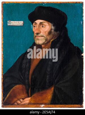 Erasmus of Rotterdam (1466/69-1536), Dutch Philosopher and Scholar, portrait painting by Hans Holbein the Younger, circa 1532 Stock Photo