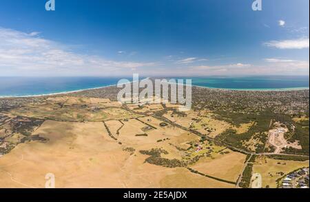 Aerial View of Mornington Peninsula Australia Stock Photo