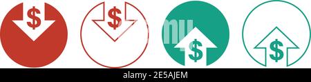 cost reduction icons for web design. line style. cost reduction vector icons. Eps10 Stock Vector