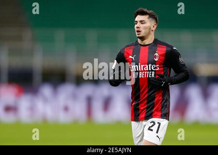 Milan, Italy. 26th Jan, 2021. Milan, Italy, Giuseppe Meazza San Siro stadium, January 26, 2021, Brahim Diaz (AC Milan) during FC Internazionale vs AC Milan - Italian football Coppa Italia match Credit: Francesco Scaccianoce/LPS/ZUMA Wire/Alamy Live News Stock Photo