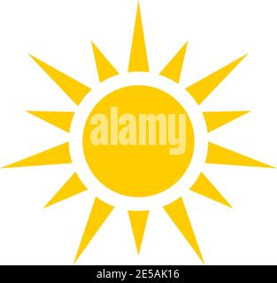 yellow sun icon. sun rays in flat design. Sun vector icon. Eps10 Stock Vector